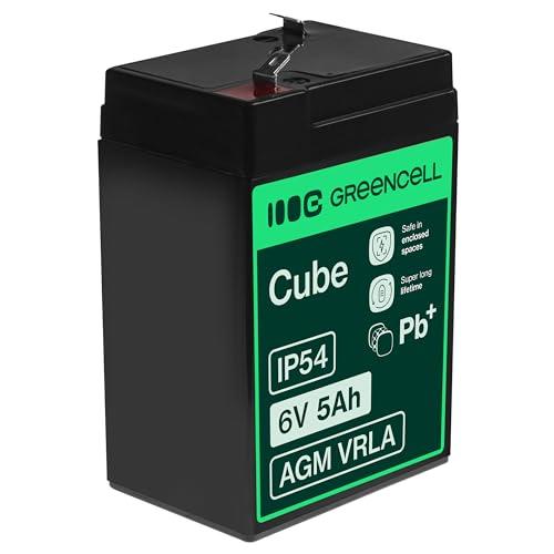 Green Cell Batteria AGM 6V 5Ah ricaricabile sigillata VRLA | Per UPS, allarmi, giocattoli elettrici, impianti solari, scooter, backup e uso ciclico senza manutenzione