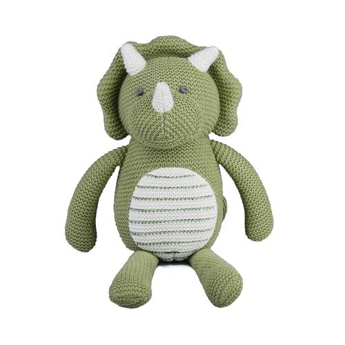 FLUFFYFUN Dinosauro Peluche Neonato 100% Cotone biologico 18cm (verde)