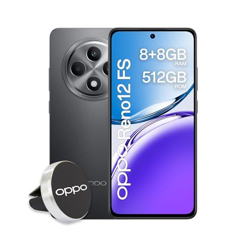 OPPO Reno12 FS AI Smartphone, Tripla fotocamera 50+8+2MP, Selfie 32MP, Display 6.67” 120HZ AMOLED FHD+, 5000mAh, RAM 16 GB (8+8) +ROM 512GB, Supporto Auto [DELUXE EDITION], Matte Gray