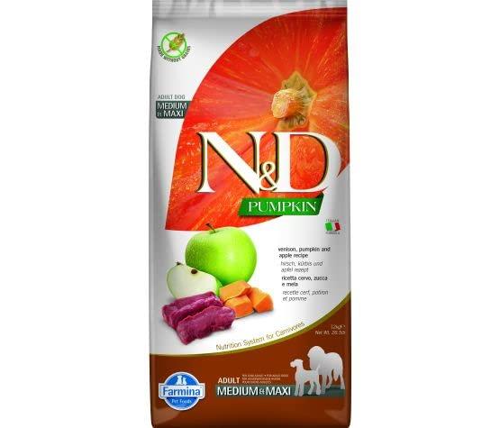 Farmina, N&D Zucca, Cervo e Mela, Cane Adult Medium/Maxi, 12kg