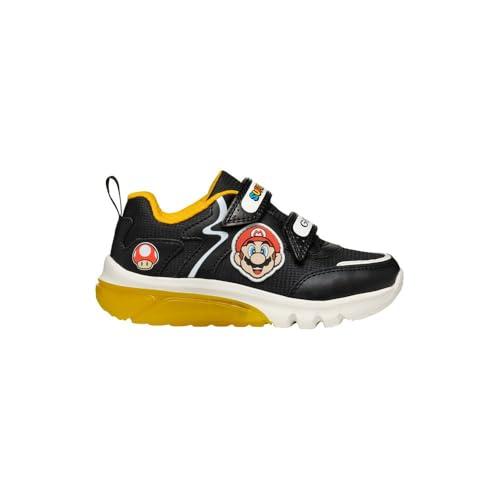 Geox J CIBERDRON Boy I, Scarpe da Ginnastica, Black/Yellow, 26 EU