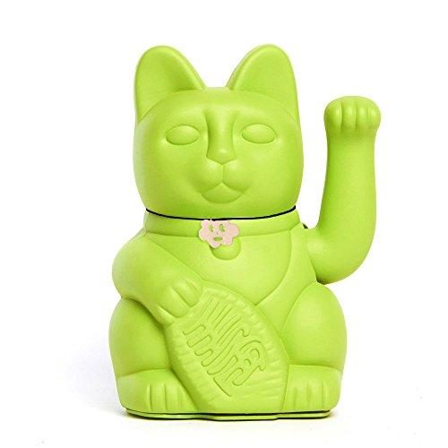 Gatto Fortunato Cinese. Gatto portofortuno. Lucky cat. Maneki Neko VERDE, M (10x6x15cm)
