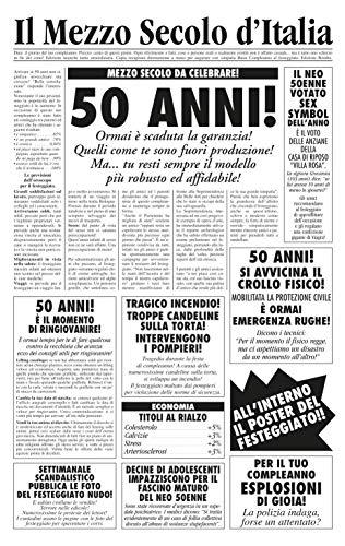 Bombo Biglietto auguri giornale compleanno 50 anni amico