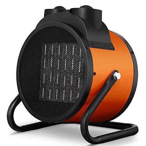 Bakaji Stufa Elettrica con Elementi Riscaldanti in Ceramica Termoventilatore Soffiante Industriale Potenza 3000W Termostato Regolabile Funzione Ventilatore Freddo Inclinazione Regolabile (3000 Watt)