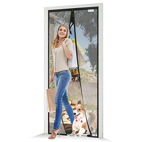 Zanzariera Porta Finestra 60x150, JOY2SEE Zanzariera Magnetica Nero, Proteggere la Famiglia