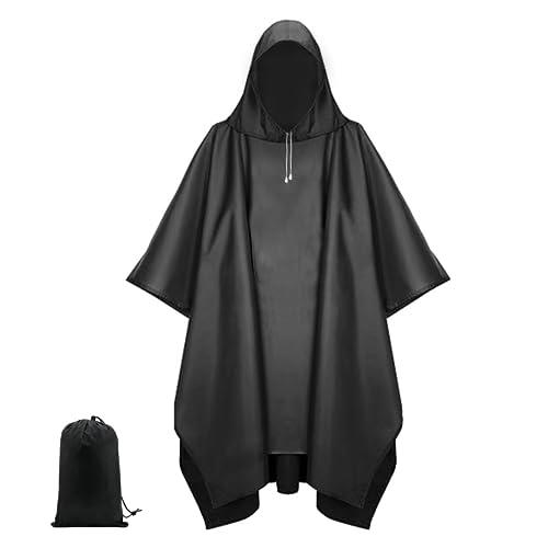 UTEFIF Poncho Impermeabile Multi-Funzionale 3-in-1 con Cappuccio Riutilizzabile Antipioggia Coperta da Picnic Tenda per Uomo e Donna