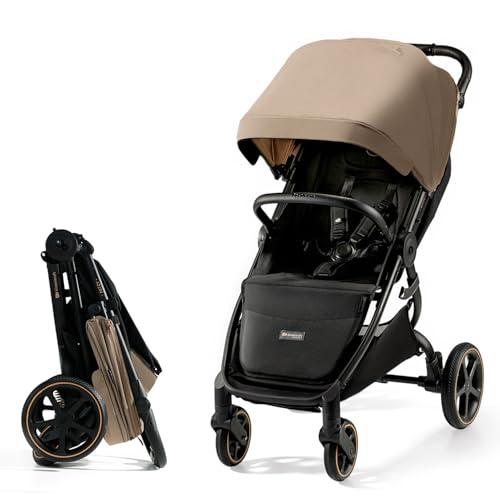 Kinderkraft MITZY Buggy fino a 22 kg, Passeggino Reclinabile, Carrozzina, Leggero, Facilmente Pieghevole, Schienale e Poggiapiedi Regolabili, Posizione Sdraiata, Ideale per I Viaggi, Beige