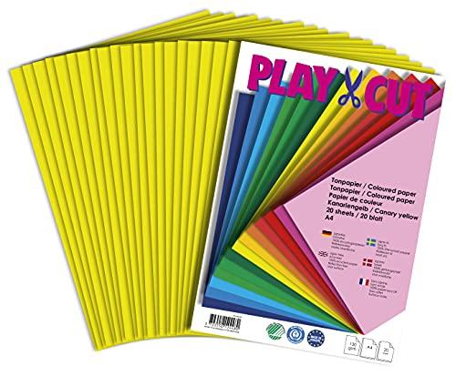 PLAY-CUT, Carta A4, 130 g/m2, giallo canarino, 20 fogli, tinta unita