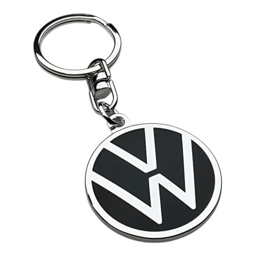Volkswagen 000087010BQ Portachiavi con logo VW, Unisex - Adulto, nero, diametro 37 mm