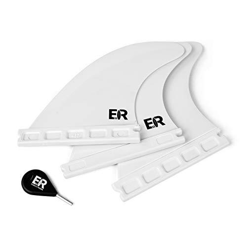 Eisbach Riders Future Surfboard Thruster Fin Set with Fin Key - Pinne per Tavola da Surf e SUP (Bianco)