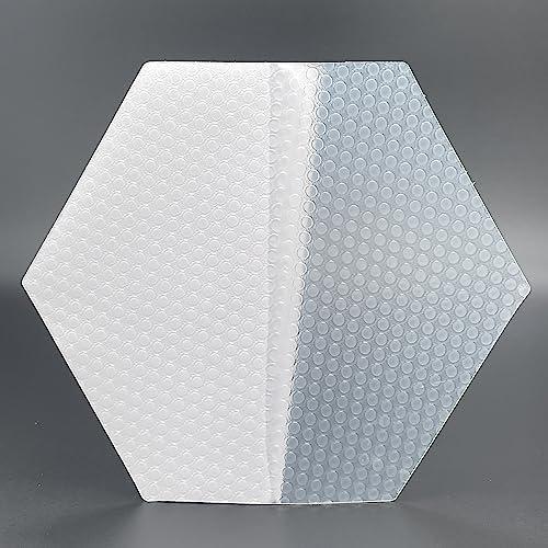 AQUBONA Esagonale Trasparente Surf Trazione Pad Semi Trasparente Deck Pad per Tavola da Surf (bianco-008)