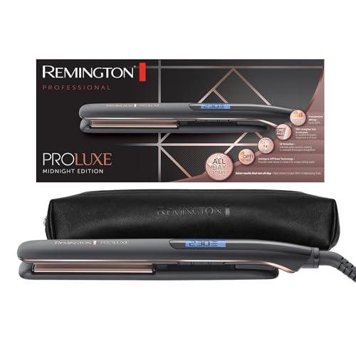 Remington Piastra Capelli - Piastre Strette in Ceramica strette Lunghe 110 mm - Tecnologia OPTIheat: risultati duraturi; Imp. Pro+ per Styling delicato; Display Dig; Riscaldamento Fast, ProLuxe S9100B