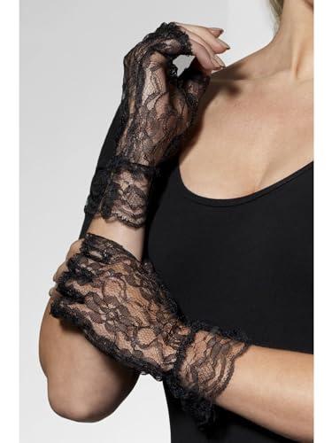 SMIFFYS Guanti in pizzo senza dita, neri Halloween