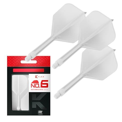 Target Darts K Flex Alette e Aste per Freccette Integrate, No.6 Bianco (Intermedio) | Confezione da 3 K-Flex - No.6, Kflex Aletta e Asta per Freccette Stampate in Un Unico Pezzo