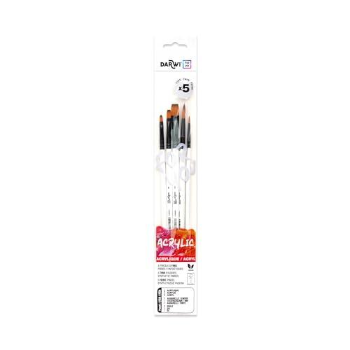 Darwi For You DF1905150K01C - Set da 5 pennelli fini per acrilico